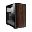 Unykach Revelat Madeira Black Caja ATX, Micro ATX, ITX - Lateral de Vidrio Templado y Frontal con Listones de Madera Natural - 3.5", 2.5" - USB-A 3.0, USB-C y Audio - Soporta Refrigeracion Liquida - Color Negro