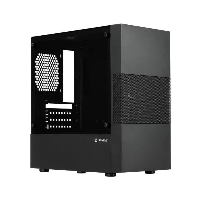 Unykach Aero C25 Caja MicroATX - Fuente de Alimentacion 500W Incluida - Tamaño Disco Soportado 3.5", 2.5" - USB-A 3.0 y Audio