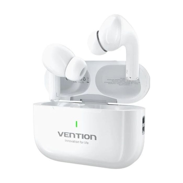 Vention Echo Lite E11 Auriculares Bluetooth 5.4 con Estuche de Carga - True Wireless - 6h Autonomia - Color Blanco