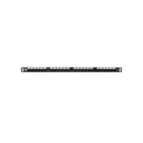WP Patch Panel de 24 Puertos RJ45 CAT6 UTP - 0.5U IDC de Alta Densidad - Color Negro