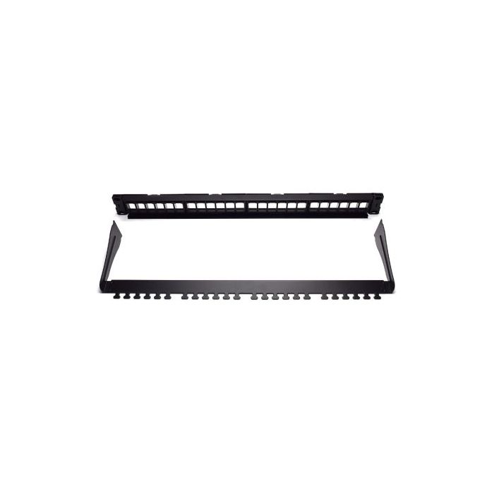 WP Patch Panel de 24 Puertos RJ45 CAT6 UTP - 1U Keystone Modular - Color Negro
