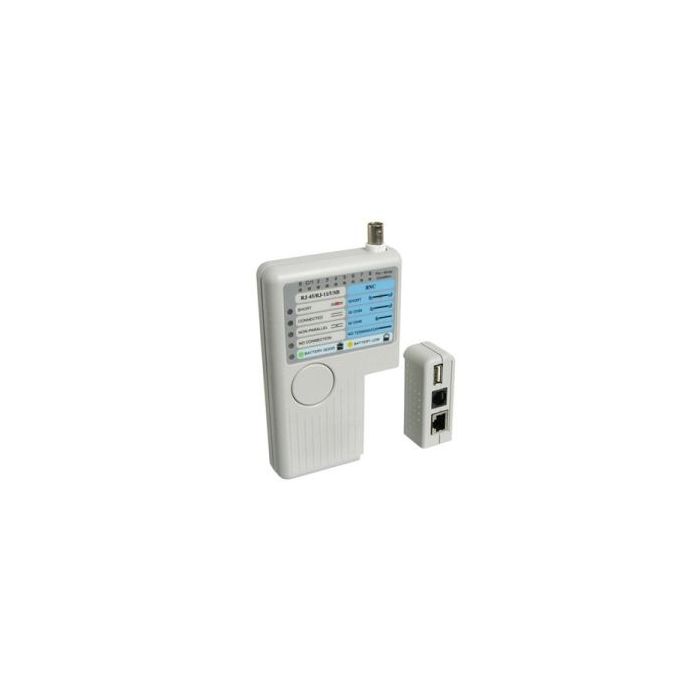 WP Testeador de Cables RJ11 / BNC 12/45 y USB - Color Gris Claro