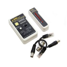 WP Testeador de Red RJ11 / RJ12 / RJ45 / BNC - Color Blanco y Negro