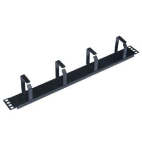 WP Guia 1U Cableado con 4 Anillos - Metalico - sin Tapa - 490x15x55mm - Color Negro