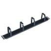 WP Guia 1U Cableado con 4 Anillos - Metalico - sin Tapa - 490x15x55mm - Color Negro