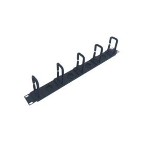 WP Guia 1U Cableado con 5 Anillos - Plastico - sin Tapa - 490x15x55mm - Color Negro