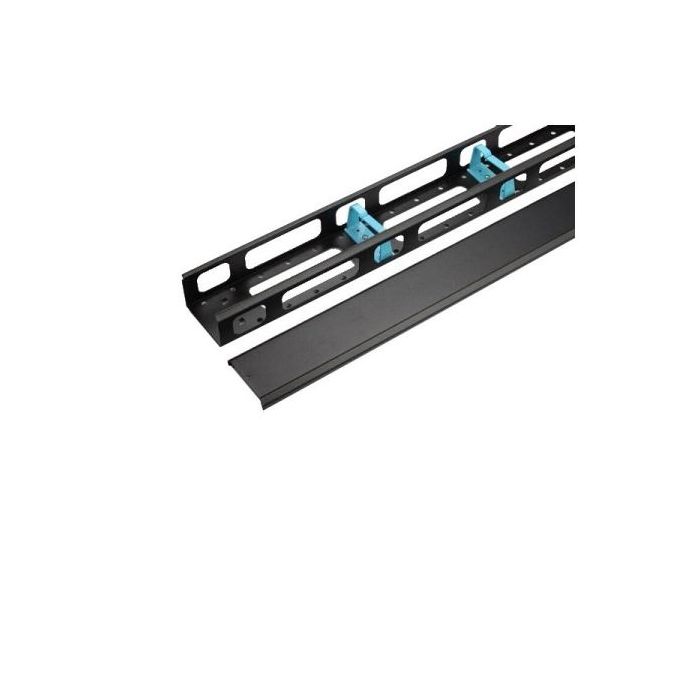 WP Guia Vertical 22U Cableado con Tapa - 1002x195x90mm - Color Negro