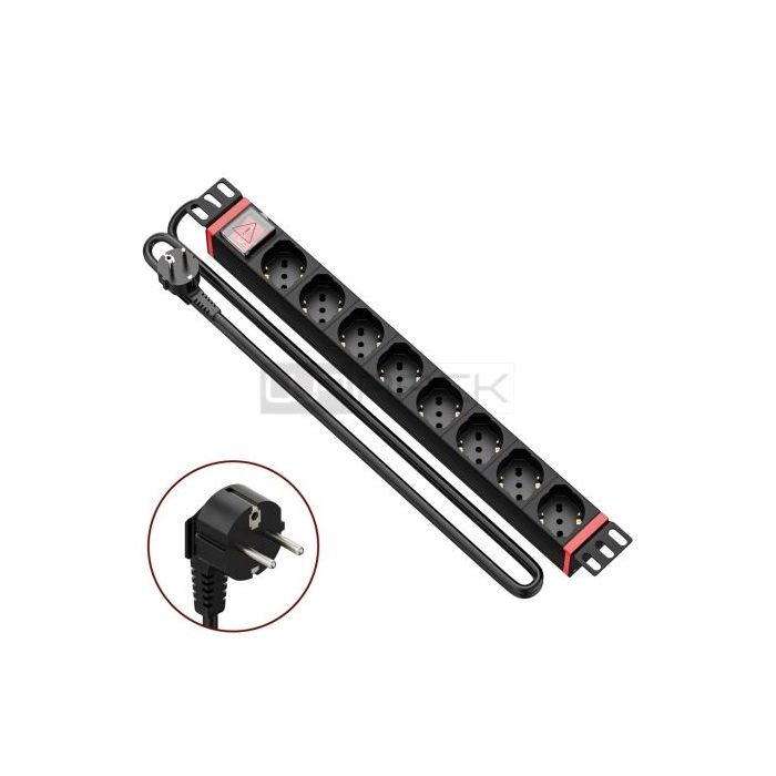 WP Regleta 8 Schukos para Rack 19" 1U