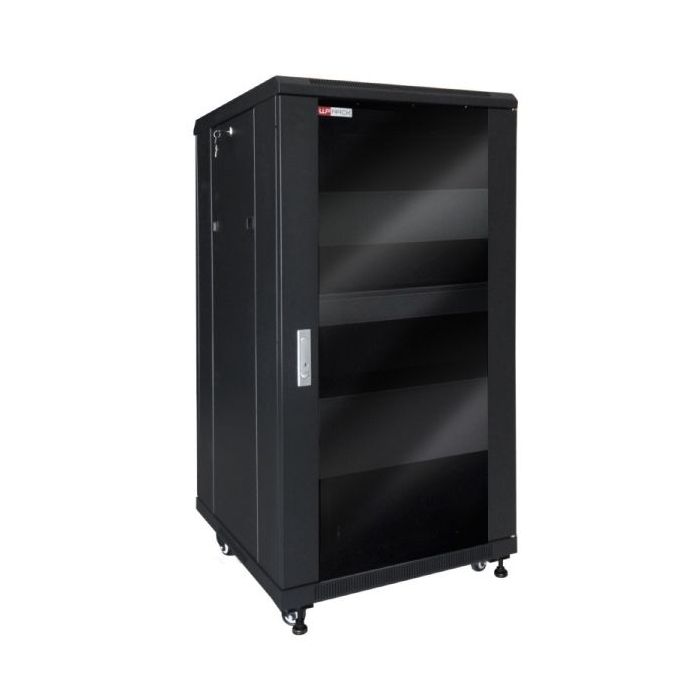WP RNV-22606-B Armario de Suelo para Video y Audio 22U - Puerta de Cristal - Cerradura de Seguridad - 600x600x1166mm - Color Negro
