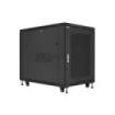 WP RSB-10608-B Armario de Suelo para Redes 10U - Puerta de Acero Perforada - Cerradura de Seguridad - 600x800x594mm - Color Negro