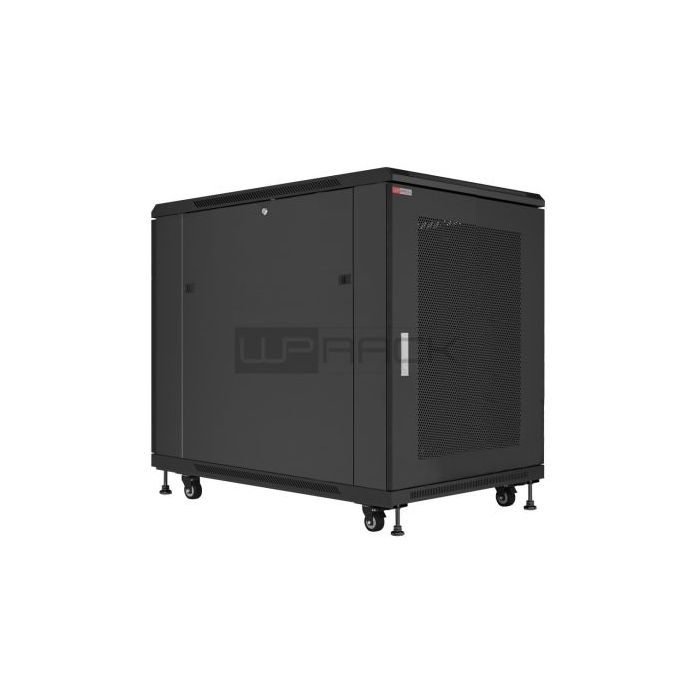 WP RSB-15610-B Armario de Suelo para Redes 15U - Puerta de Acero Perforada - Cerradura de Seguridad - 600x1000x825mm - Color Negro