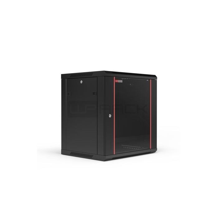 WP RWB-06605-B Armario Mural 6U - Puerta de Cristal - Cerradura de Seguridad - 600x500x370mm - Color Negro