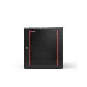 WP RWB-09605-B Armario Mural 9U - Puerta de Cristal - Cerradura de Seguridad - 600x500x500mm - Color Negro