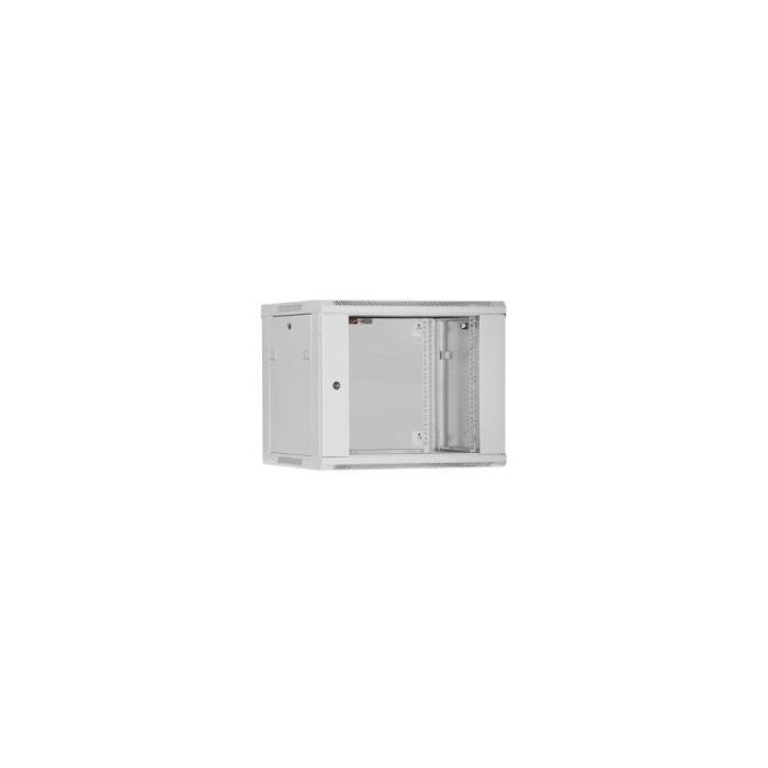 WP RWB-09605-G Armario Mural 9U - Puerta de Cristal - Cerradura de Seguridad - 600x500x500mm - Color Gris