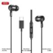 XO EP81 Auriculares Intrauditivos con Microfono - Conexion USB-C - Cable de 1.20m - Color Negro