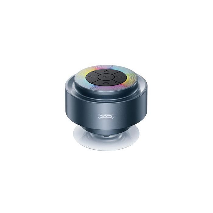 XO F64 Altavoz Bluetooth - Impermeable - Ideal para Ducha - IP67 - RGB - Ventosa Super Potente - Incluye Microfono para Llamadas - Color Negro