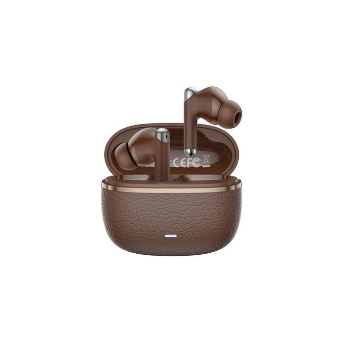 XO G33 Auriculares Bluetooth 5.4 - TWS - Cancelacion de Ruido ENC+ANC - Caja Texturizada - Control Tactil - Color Marron