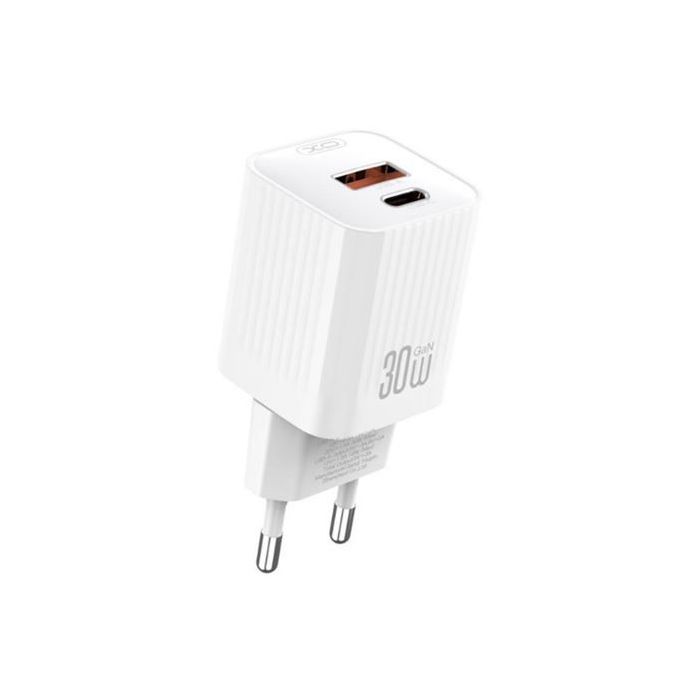 XO L149 Cargador de Corriente 30W - USB-A y USB-C - Alto Rendimiento - Color Blanco