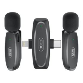 XO MKF10 Microfono Inalambrico de Solapa - Conector Tipo C y Lightning - Color Negro