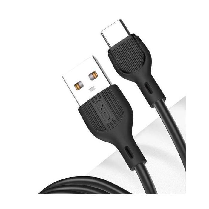 XO NB200TC2 Cable USB-A Macho a USB-C - Carga y Transmision de Datos Alta Velocidad - 2.1A - 2m - Color Negro