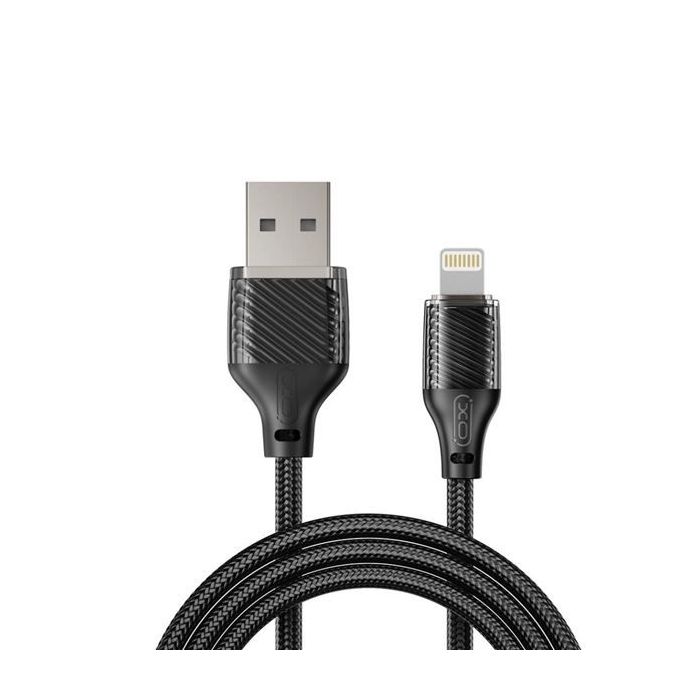 XO Cable USB-A Macho a Lightning - Carga y Transmision de Datos Alta Velocidad - 6A - 1m - Color Negro