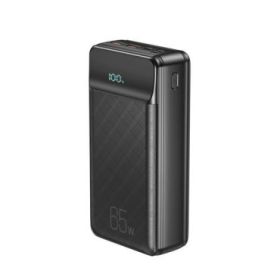 XO PR201 Powerbank 30000mAh - Entrada USB-C y Lightning - Salida USB-A y USB-C - 65W - Pantalla LCD - Color Negro