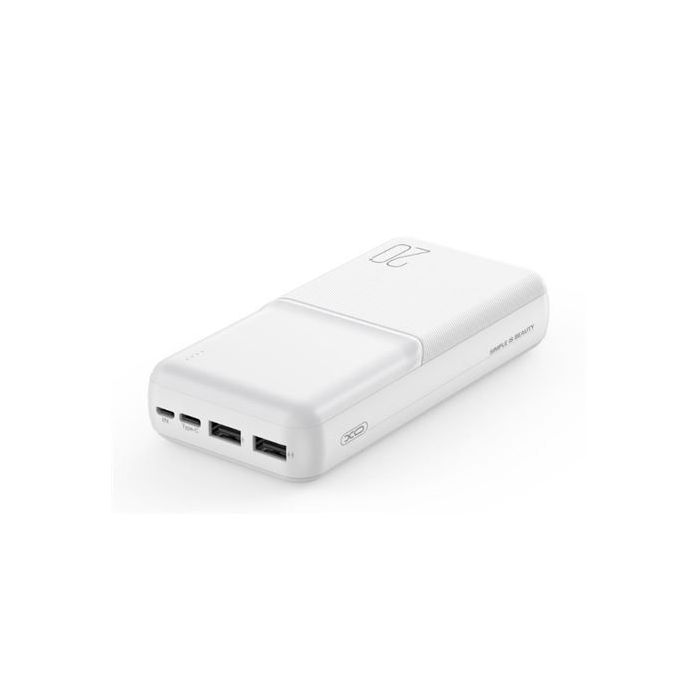 XO PR252 Powerbank 20000mAh - USB-A, USB-C y Lightning - Color Blanco