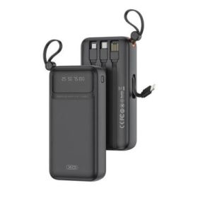 XO PR279 Powerbank 20000mAh - USB-A, USB-C, USB-Micro y Lightning - Cables Integrados - Pantalla Digital - Color Negro