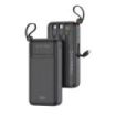 XO PR279 Powerbank 20000mAh - USB-A, USB-C, USB-Micro y Lightning - Cables Integrados - Pantalla Digital - Color Negro