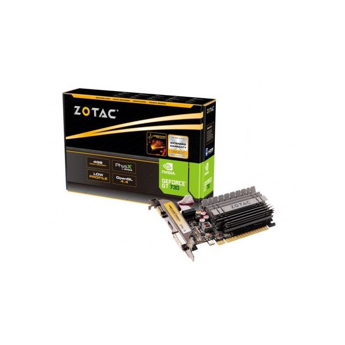 Zotac GeForce GT 730 Tarjeta Grafica 4GB GDDR3 HDMI, DVI-D, VGA