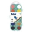 Milan Paleta de 12 Acuarelas Opacas de 30mm - Practico Estuche - Incluye Pincel - Colores Surtidos