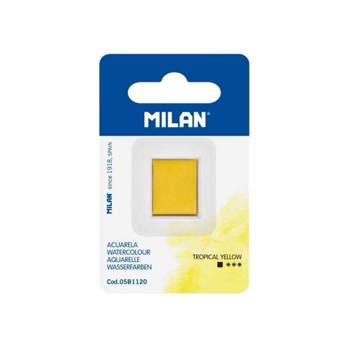 Milan Art Acuarela de Recambio - Medio Godet - Color Amarillo