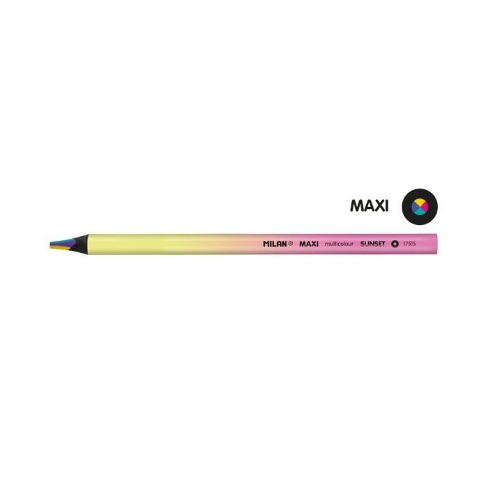 Milan Maxi Sunset Expositor con 12 Lapices Multicolor - Redondos - Multicolor