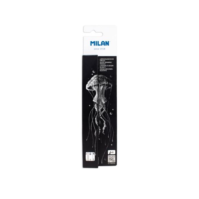 Milan Art Lapices Dibujo - Mina Gruesa Blanca - Redondo de 4mm - Color Blanco
