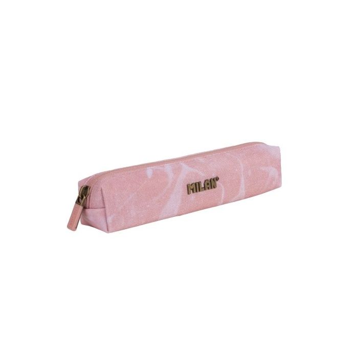 Milan Lava Mini Estuche Portatodo - Redondo - Cierre de Cremallera - 20.5x4.5x5cm - Color Rosa