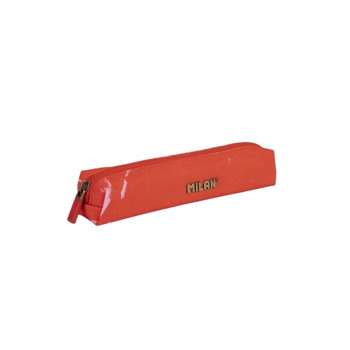Milan Lava Mini Estuche Portatodo - Redondo - Cierre de Cremallera - 20.5x4.5x5cm - Color Rojo