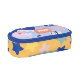 Milan Blue Odyssey Estuche Portatodo - Ovalado - Cierre con Cremallera - Malla Interior - 20.5x9x5.5cm - Multicolor