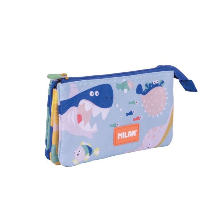 Milan Blue Odyssey Estuche Portatodo - 5 Compartimentos - 22x12x4cm - Multicolor