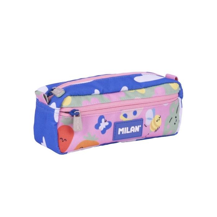 Milan Green and Grow Estuche Portatodo - Rectangular - 2 Cremalleras - 21x8.5x6.1cm - Multicolor