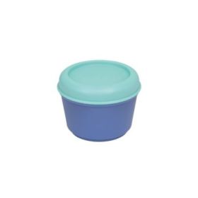 Milan The Fun Fiambrera Hermetica Redonda de 0.25L - Libre de BPA - Tapa de Rosca - Apto para Microondas, Lavavajillas y Congelador - 10x7cm - Color Turquesa