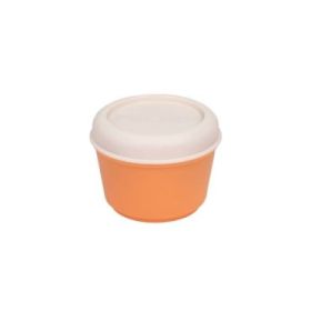 Milan The Fun Fiambrera Hermetica Redonda de 0.25L - Libre de BPA - Tapa de Rosca - Apto para Microondas, Lavavajillas y Congelador - 10x7cm - Color Naranja