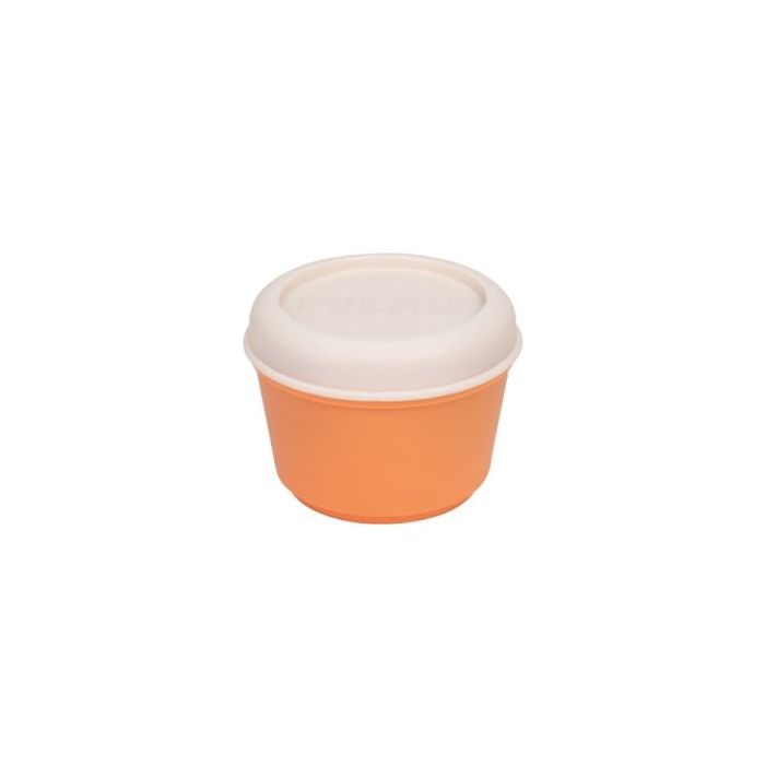Milan The Fun Fiambrera Hermetica Redonda de 0.25L - Libre de BPA - Tapa de Rosca - Apto para Microondas, Lavavajillas y Congelador - 10x7cm - Color Naranja