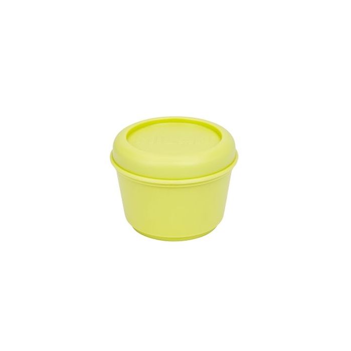 Milan Sunset Fiambrera Hermetica Redonda de 0.25L - Libre de BPA - Tapa de Rosca - Apto para Microondas, Lavavajillas y Congelador - 10x7cm - Color Amarillo