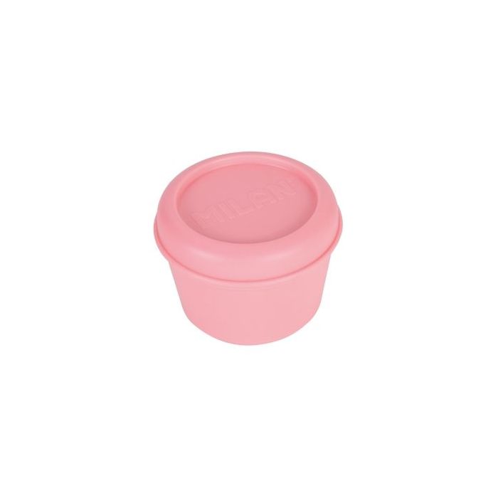 Milan 460 Since 1918 Fiambrera Hermetica Redonda de 0.25L - Libre de BPA - Tapa de Rosca - Apto para Microondas, Lavavajillas y Congelador - 10x7cm - Color Rosa