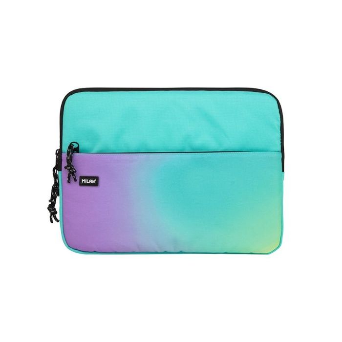 Milan Sunset Funda para Portatiles hasta 13" - Cierre de Cremallera con Tirador - Bolsillo Delantero - 34.5x26x2.5cm - Color Turquesa