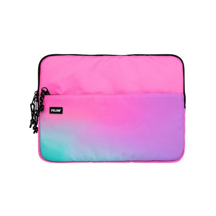 Milan Sunset Funda para Portatiles hasta 13" - Cierre de Cremallera con Tirador - Bolsillo Delantero - 34.5x26x2.5cm - Color Rosa