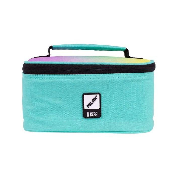Milan Sunset Bolsa Isotermica Porta Alimentos 1,5L - Incluye 1 Recipiente para Alimentos - Interior Aislante Termico - Apertura Total - Color Turquesa