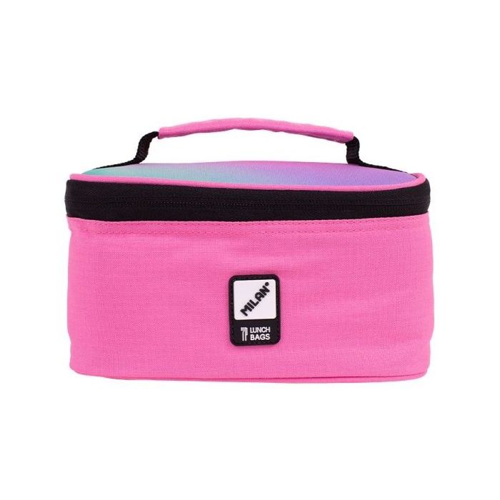 Milan Sunset Bolsa Isotermica Porta Alimentos 1,5L - Incluye 1 Recipiente para Alimentos - Interior Aislante Termico - Apertura Total - Color Rosa