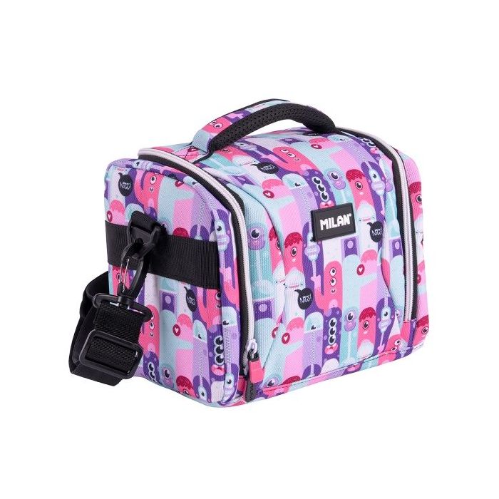 Milan Aliens 2 Bolsa Isotermica Porta Alimentos de 5L - Gran Capacidad - Apertura Total - 24.5x20x16cm - Color Rosa