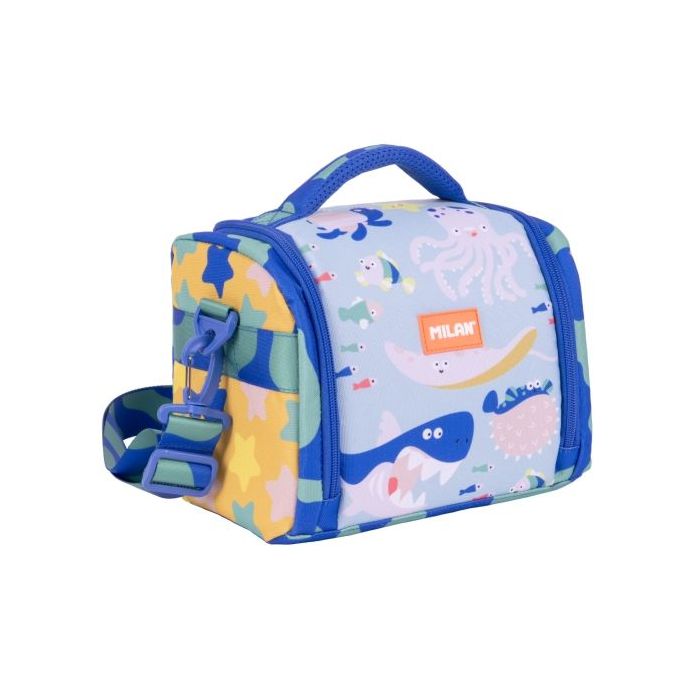 Milan Blue Odyss Bolsa Isotermica Porta Alimentos de 5L - Gran Capacidad - Apertura Total - 24.5x20x16cm - Multicolor